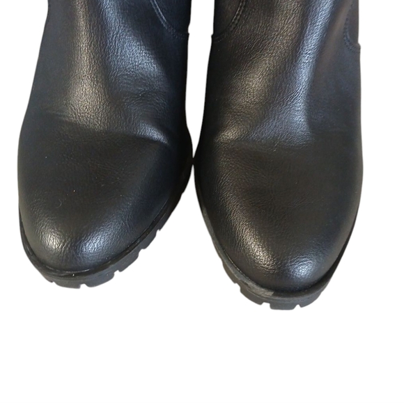 Kelly & Katie Black Knee High Boots Heeled Boots with Chunky Block Heel Boots 10 - Picture 4 of 11